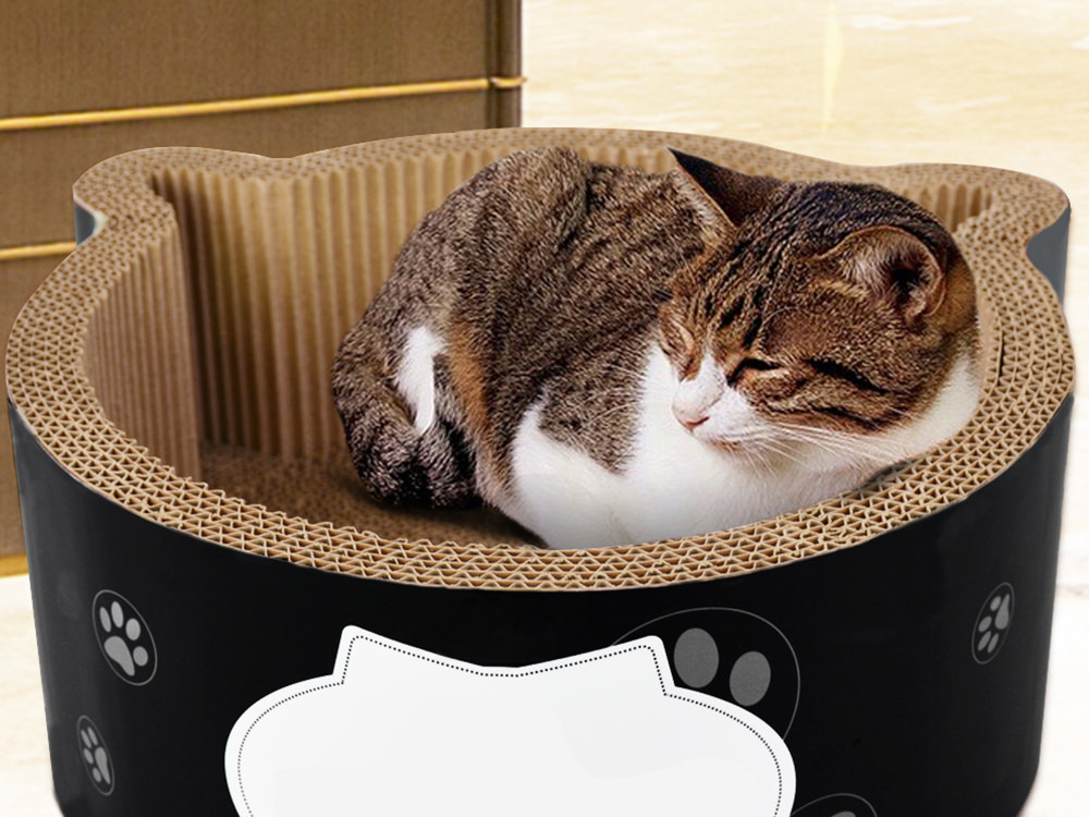 Head Shaped Clawing Houses Cardboard Wholesale Cat Scratcher Box