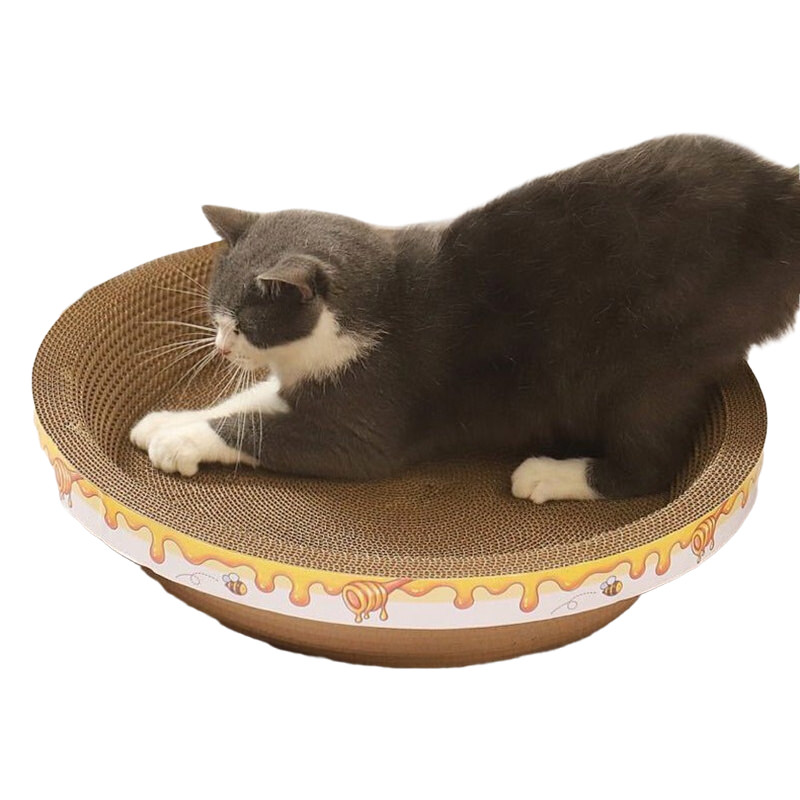 Round Corrugated Cat Scratching Lounge Bed 03