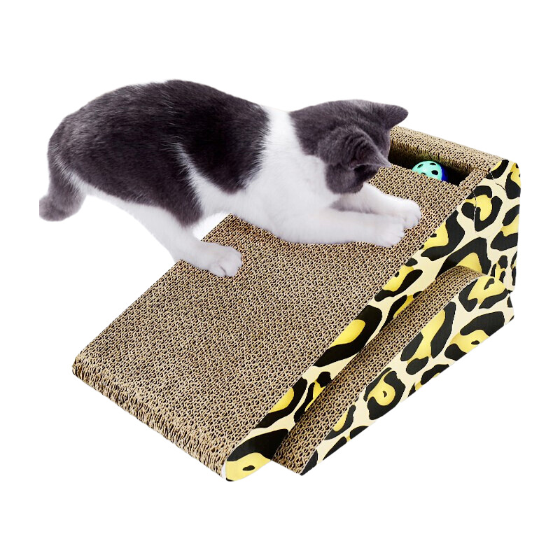 Cat Scratcher Toy Ramp with cat