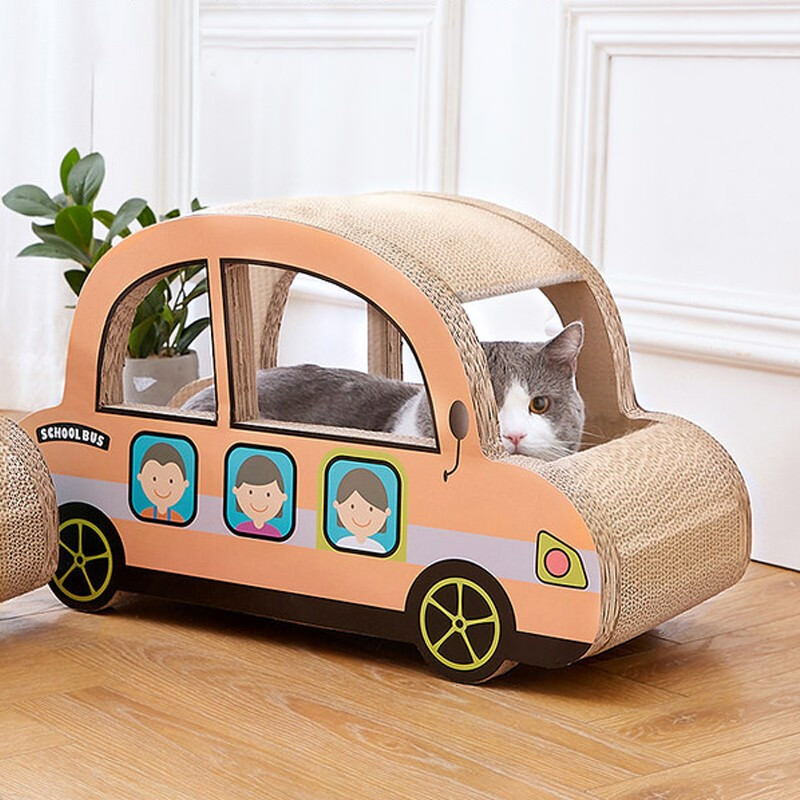 FobPet Cardboard Cat House with Cat Scratch