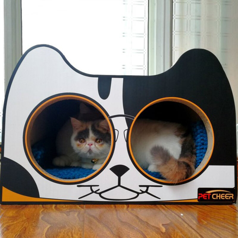 An Easy to Assemble Cardboard Cat House