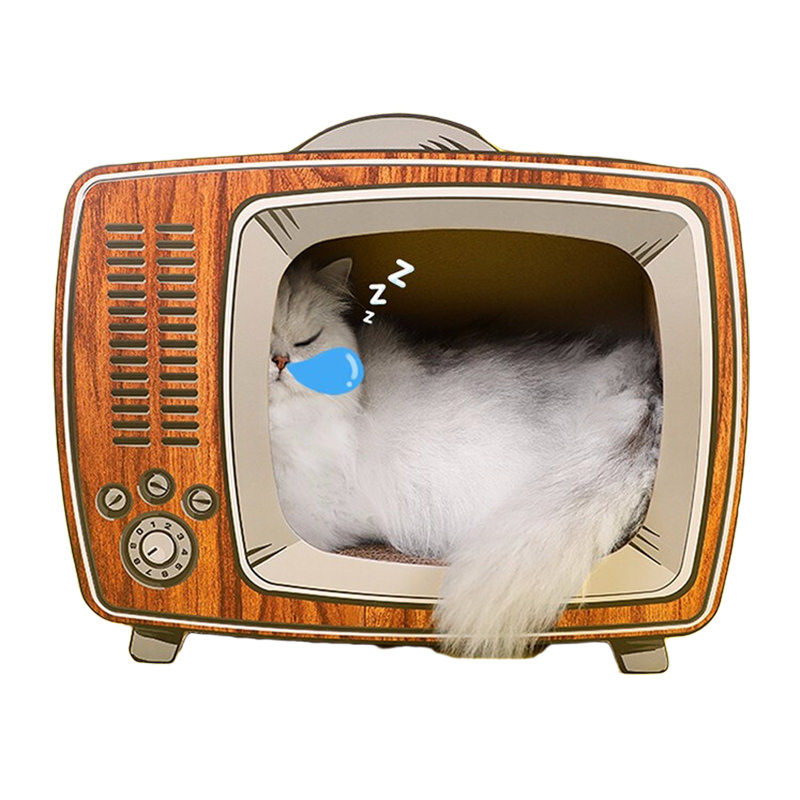 FobPet Retro TV Cat Scratcher Nest