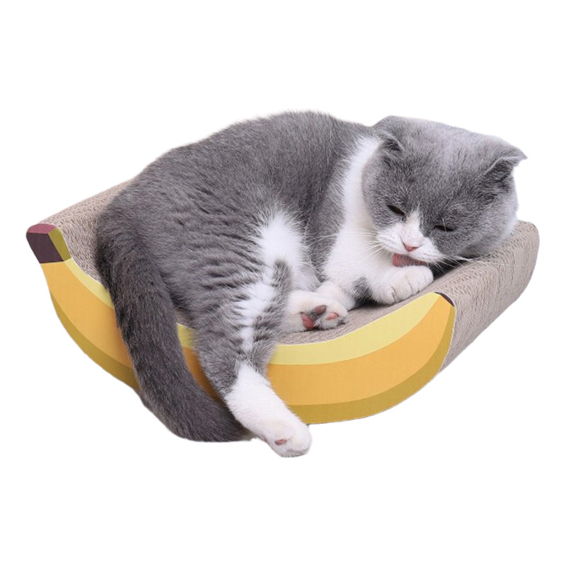 Banana Designed Cardboard Cat Scratcher Bed