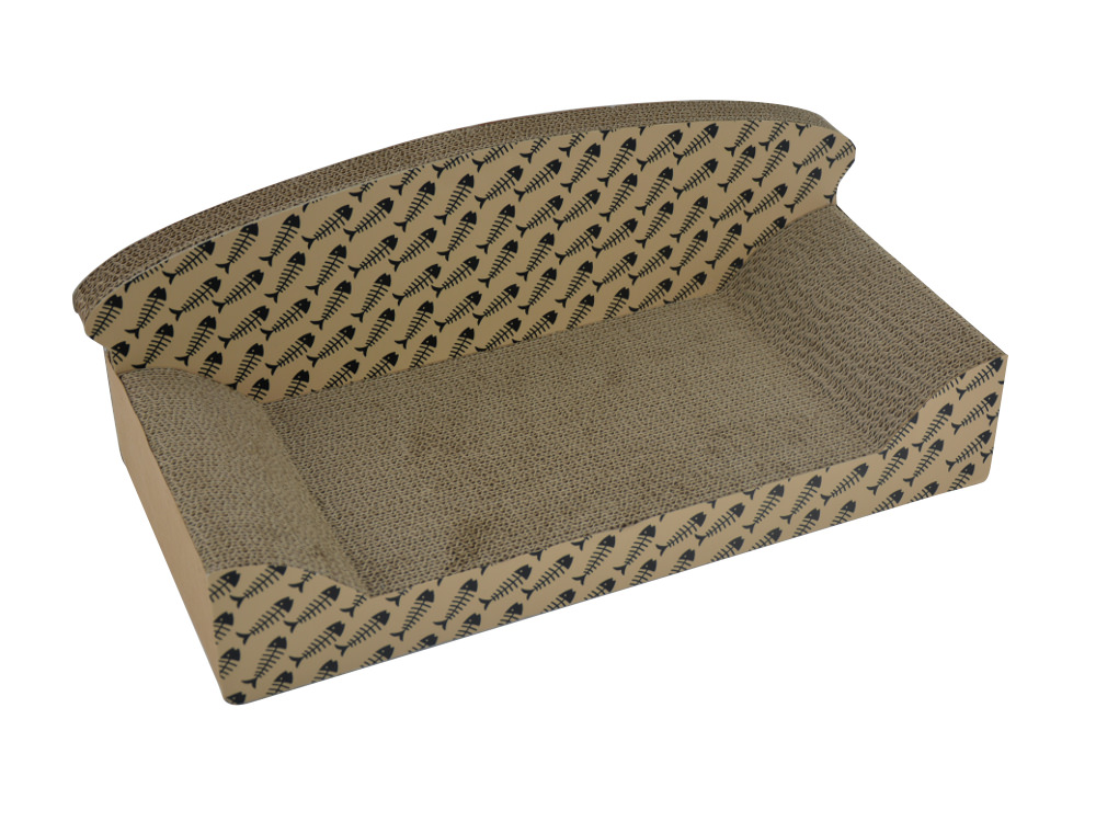 Corrugated Cardboard Cat Scratcher Leopard Back Sofa Couch Lounge